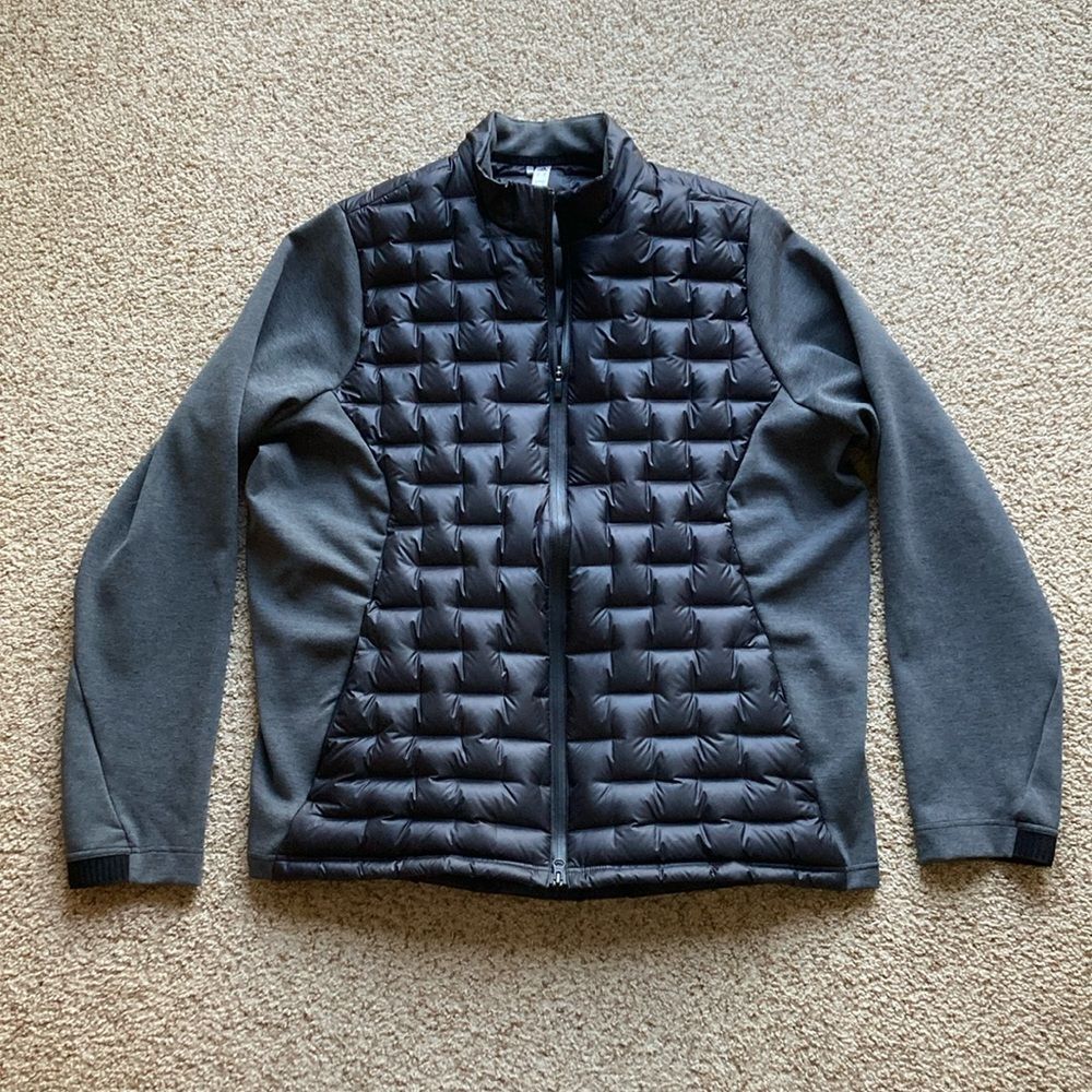 Adidas Men’s Golf Tech Frostguard Recycled Content Down Quilted Insulated Jacket